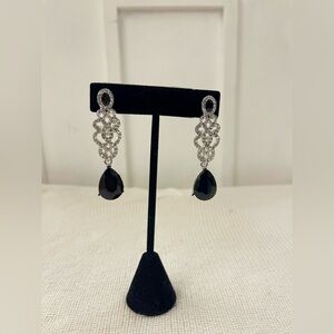 Elegant Black and Silver Drop Earrings